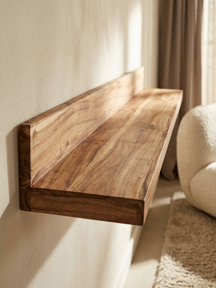 Wandregal NAKO Massivholz_ Flexibles Landhaus-Design_ verschiedene Größen_ pflegeleicht - KADIMA DESIGN_Farbe_ Beige_ Größe_ 160x24x17 cm_