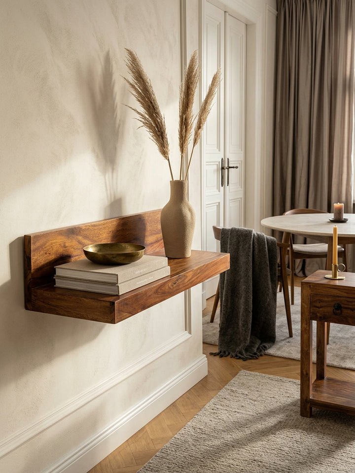 Wandregal NAKO Massivholz_ Flexibles Landhaus-Design_ verschiedene Größen_ pflegeleicht - KADIMA DESIGN_Farbe_ Braun_ Größe_ 60x23x17 cm_