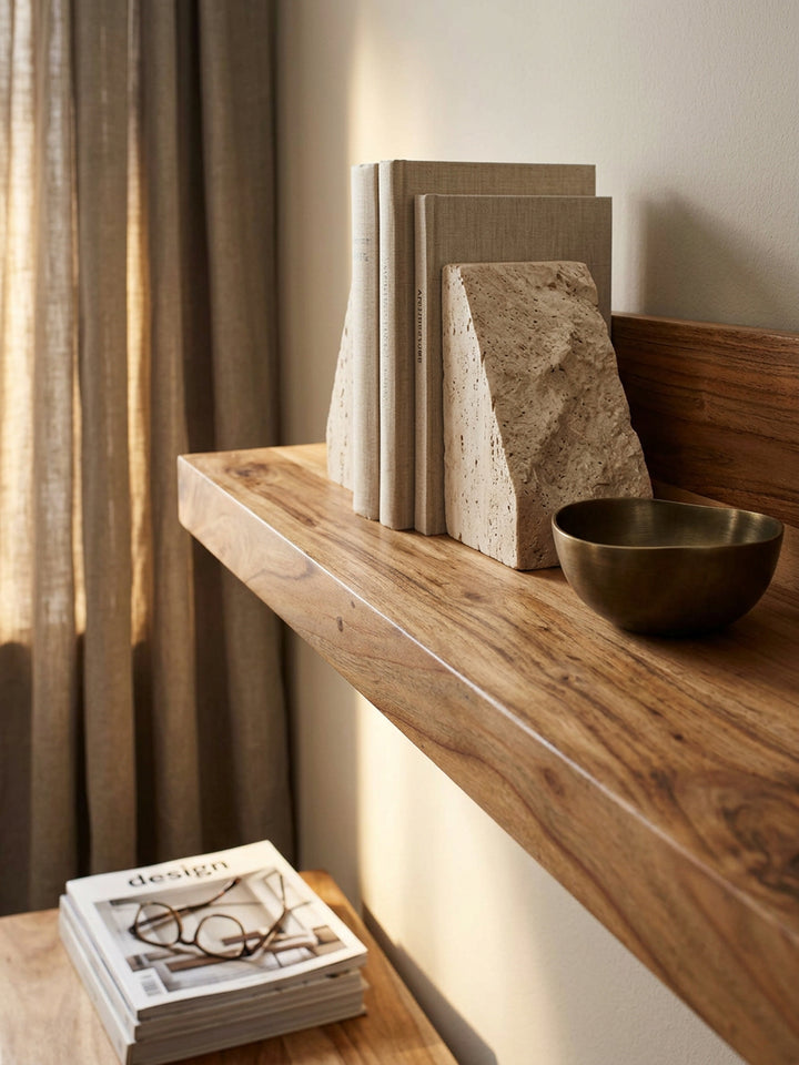 Wandregal NAKO Massivholz_ Flexibles Landhaus-Design_ verschiedene Größen_ pflegeleicht - KADIMA DESIGN_Farbe_ Beige_ Größe_ 60x23x17 cm_