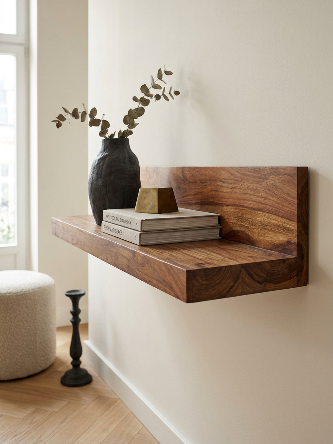 Wandregal NAKO Massivholz_ Flexibles Landhaus-Design_ verschiedene Größen_ pflegeleicht - KADIMA DESIGN_Farbe_ Braun_ Größe_ 80x23x17 cm_