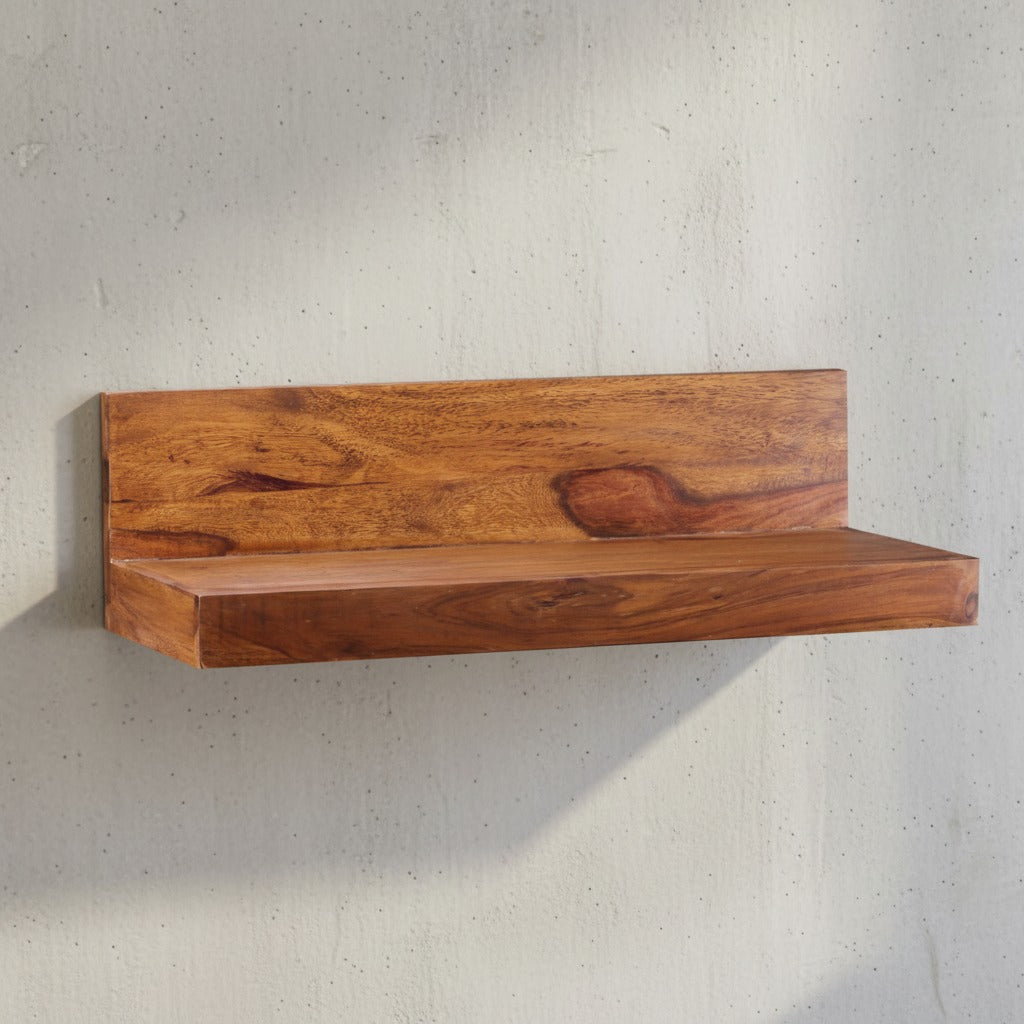 Wandregal NAKO Massivholz  Flexibles Landhaus-Design  verschiedene Größen  pflegeleicht - KADIMA DESIGN Farbe  Braun  Größe  60x23x17 cm
