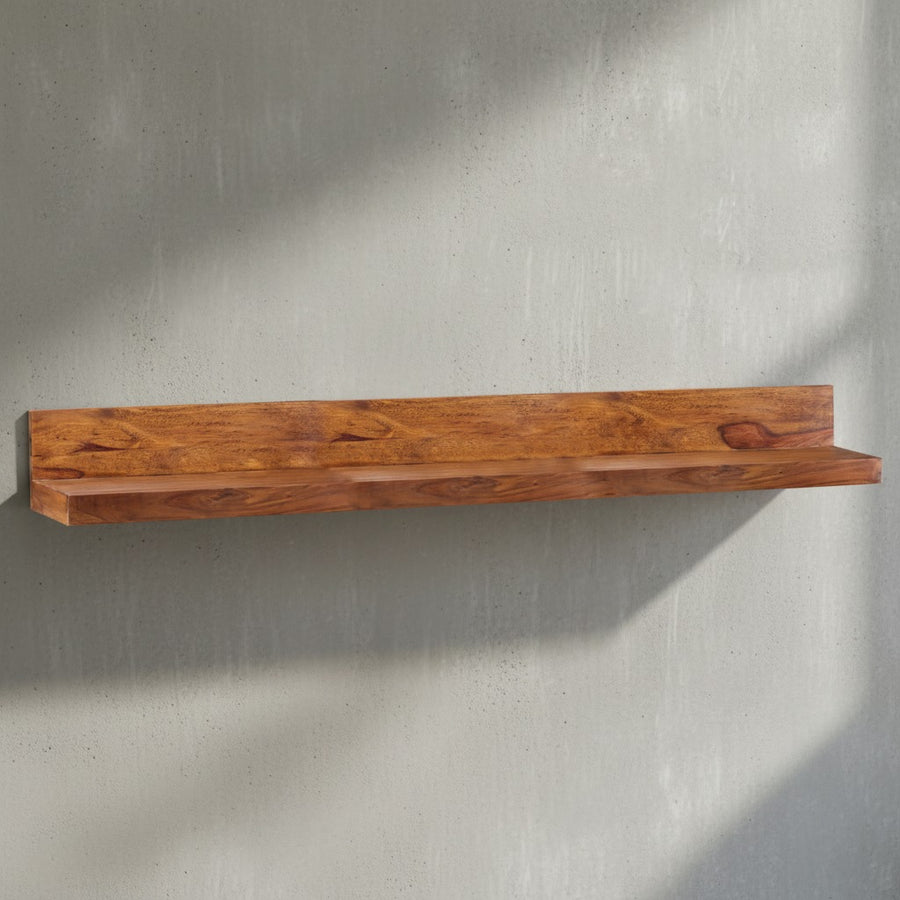 Wandregal NAKO Massivholz_ Flexibles Landhaus-Design_ verschiedene Größen_ pflegeleicht - KADIMA DESIGN_Farbe_ Braun_ Größe_ 160x24x17 cm_