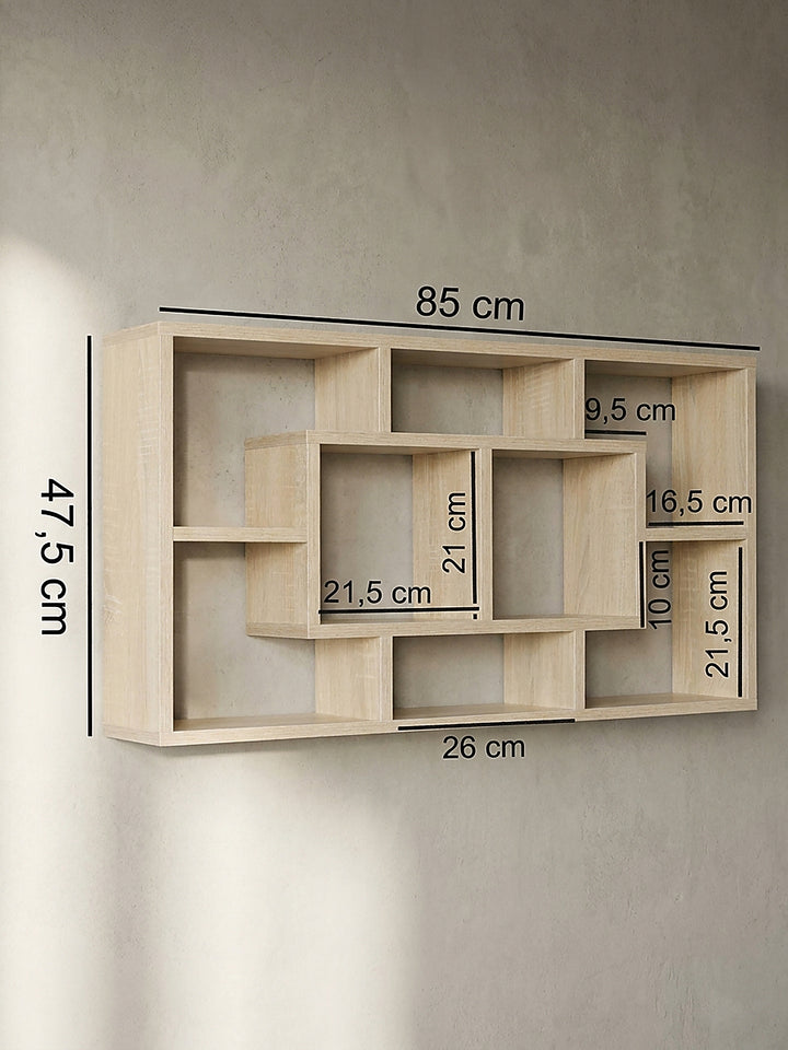 Technische Zeichnung des Wandregals mit genauen Maßangaben von 85 cm Breite und 47,5 cm Höhe für eine optimale Raumplanung an der heimischen Wand_