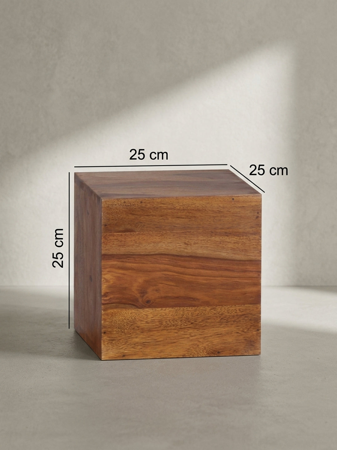 Wandregal Sheesham Massivholz natur Design modern 25x25x25 cm Möbel Einrichtung Wohnzimmer stilvoll zeitgenössisch elegant Wohnen Interior Zuhause hochwertig Premium robust langlebig_