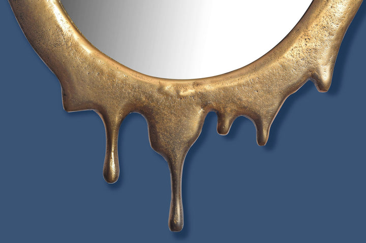Wandspiegel Oval Metall Gold 50x71 cm Modern