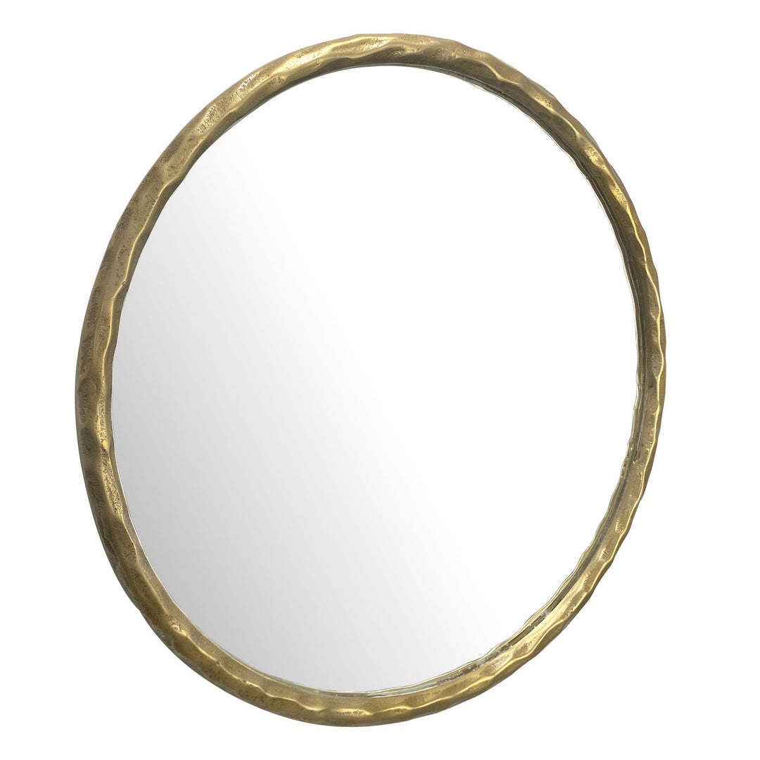 Wandspiegel 60 cm Metall Design Hängespiegel Gold - Dekospiegel Rund mit Rahmen - Spiegel Wand Groß - Flurspiegel Garderobenspiegel Modern_