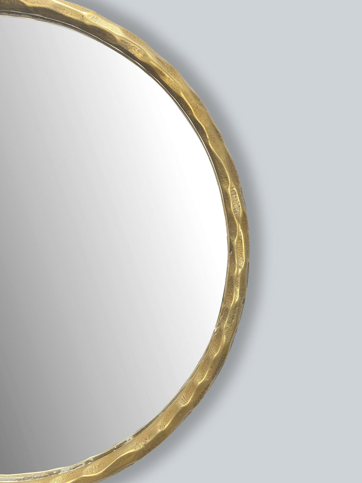Wandspiegel 60 cm Metall Design Hängespiegel Gold - Dekospiegel Rund mit Rahmen - Spiegel Wand Groß - Flurspiegel Garderobenspiegel Modern