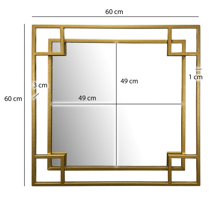 Wandspiegel mit Rahmen Hängend Quadratisch Metall Eisen Modern