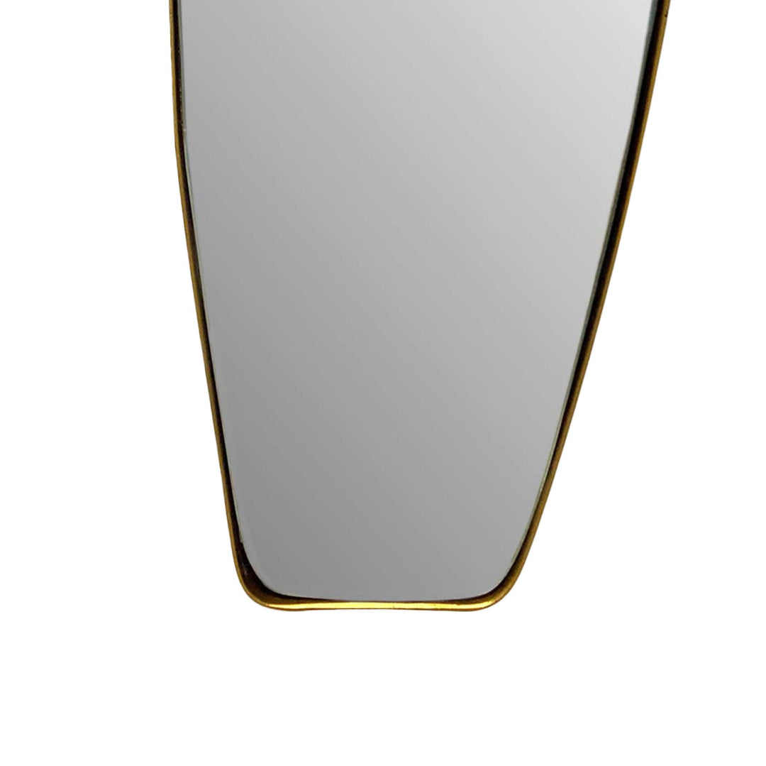 Wandspiegel Asymmetrisch 33x90 cm Metall Design Hängespiegel Gold - Eisen Dekospiegel Unförmig mit Rahmen - Spiegel Wand Groß - Flurspiegel Länglich - Garderobenspiegel Modern_