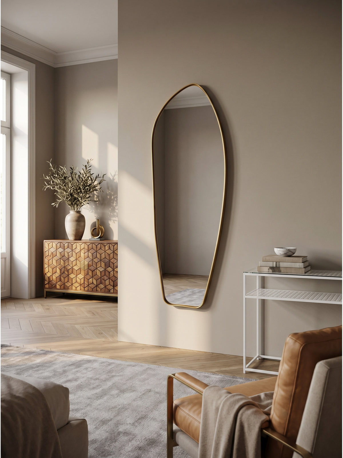 Wandspiegel Asymmetrisch Gold Modern