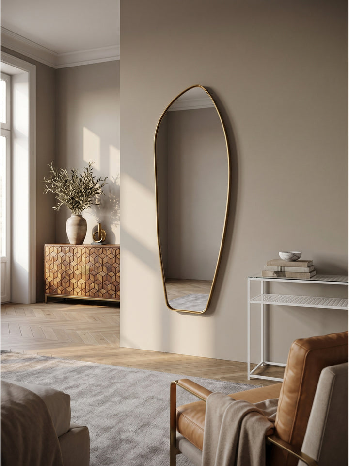 Wandspiegel Asymmetrisch Gold Modern