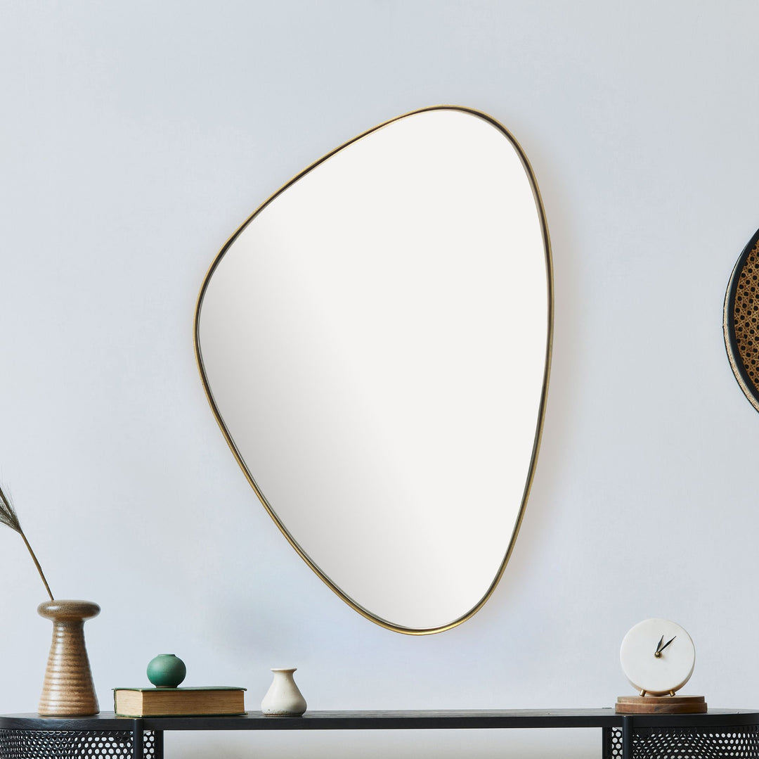 Wandspiegel Asymmetrisch Metall Gold 46x70 cm Modern