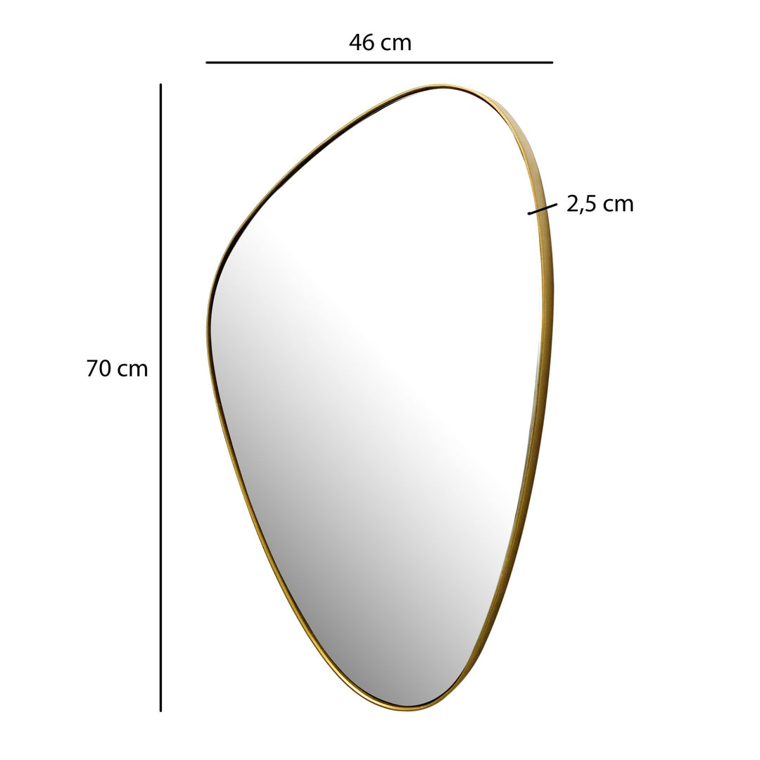 Wandspiegel Asymmetrisch Metall Gold 46x70 cm Modern