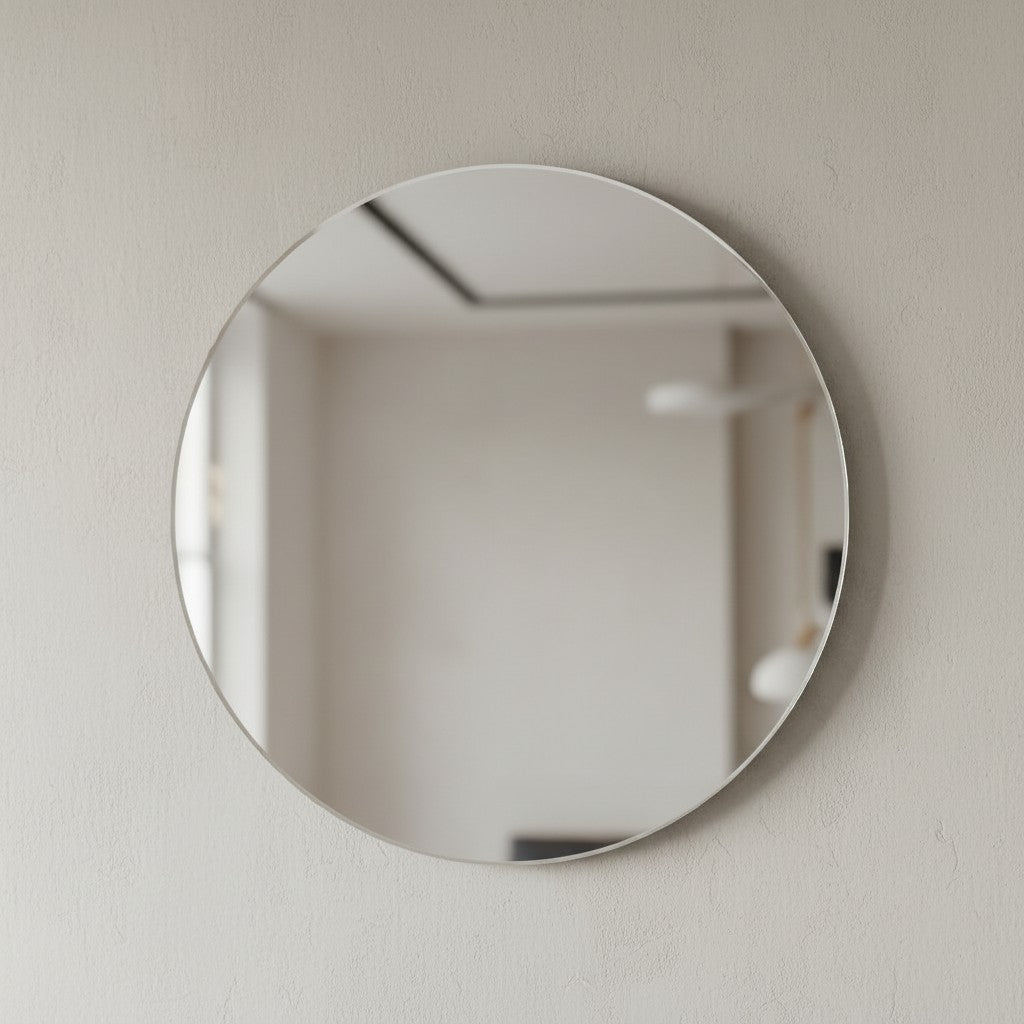 Wandspiegel Rund (Ø 60 cm) in Graphitfarben – Modern &amp; Rahmenlos_