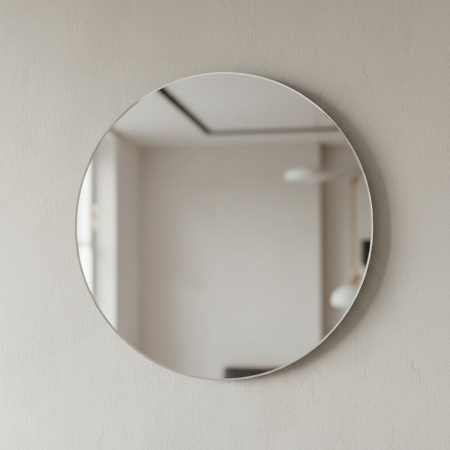 Wandspiegel Rund (Ø 60 cm) in Graphitfarben – Modern &amp; Rahmenlos_