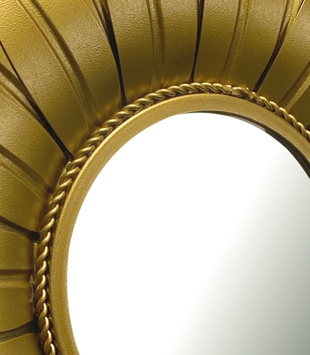 Wandspiegel Sonnenblume 60 cm Metall Design Hängespiegel Gold - Eisen Dekospiegel Blüte Rund - Spiegel Blume Wand Groß - Flurspiegel Garderobenspiegel Modern_