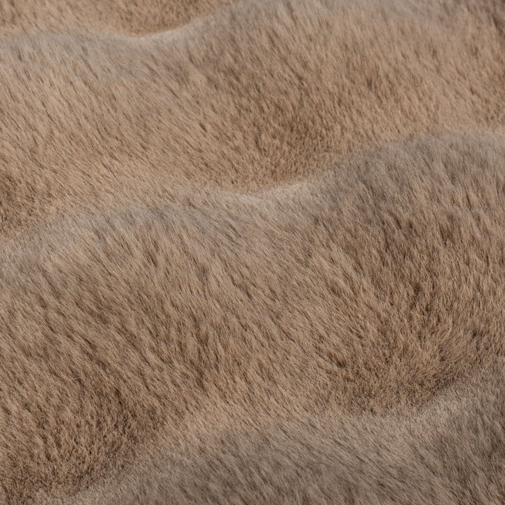 Hochflor Teppich waschbar 3D Waffel - Unifarben - Struktur - Schlafzimmer_Taupe_Rechteckig_