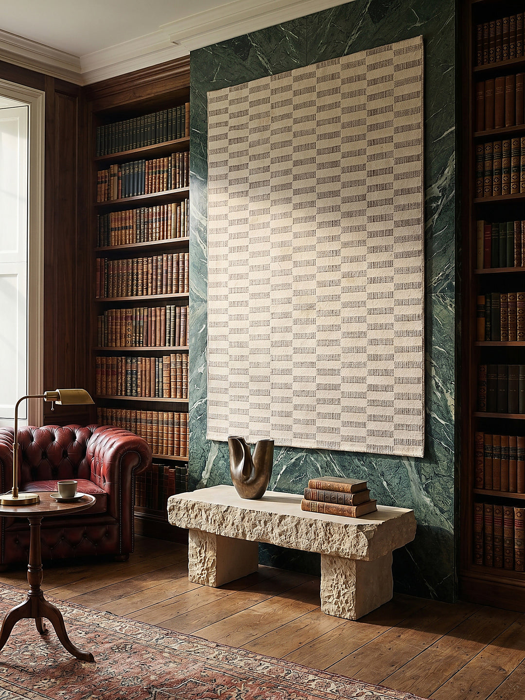 Teppich Beige rechteckig als Wandteppich Wanddekoration Textilkunst Interior Design_