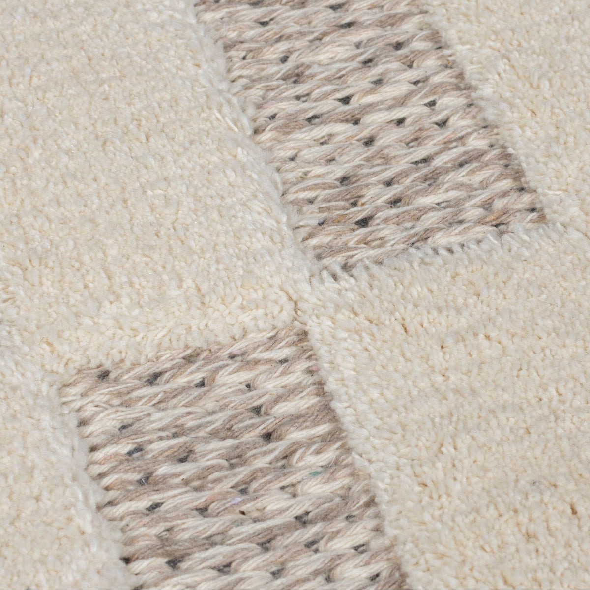 Waschbarer Teppich Schachbrett Muster - Karos - Küche schmutzabweisend Beige Rechteckig