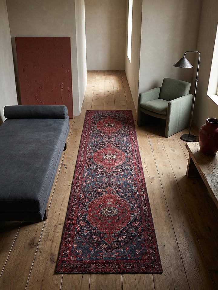Teppich Rot Läufer Musteransicht von oben Designkollektion_