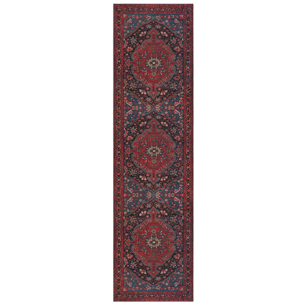 Waschbarer Teppich Medallion Muster - Orientalisch - Wohnzimmer schmutzabweisend_Läufer_