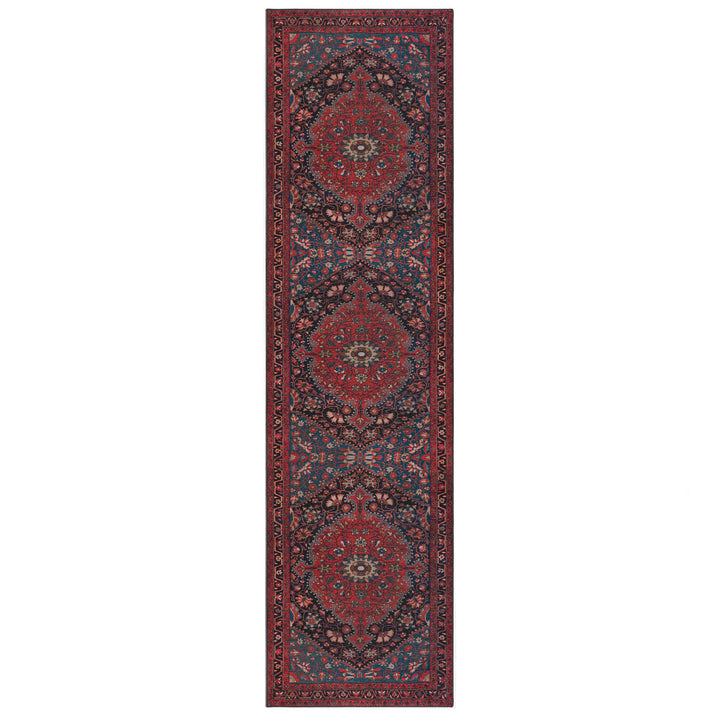 Waschbarer Teppich Medallion Muster - Orientalisch - Wohnzimmer schmutzabweisend_Läufer_
