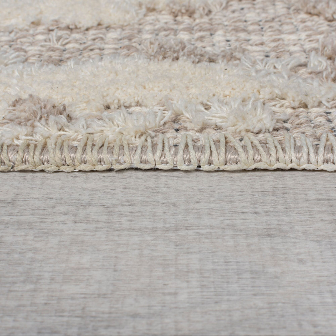 Waschbarer Kurzflor Teppich abstrakt meliert  - Moderner Wohnzimmerteppich Beige_Rechteckig_