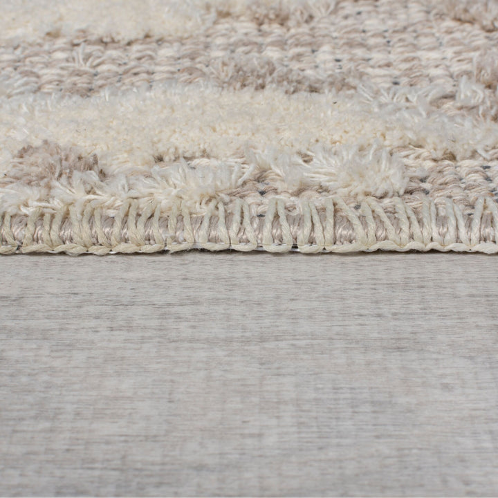 Waschbarer Kurzflor Teppich abstrakt meliert  - Moderner Wohnzimmerteppich Beige_Rechteckig_