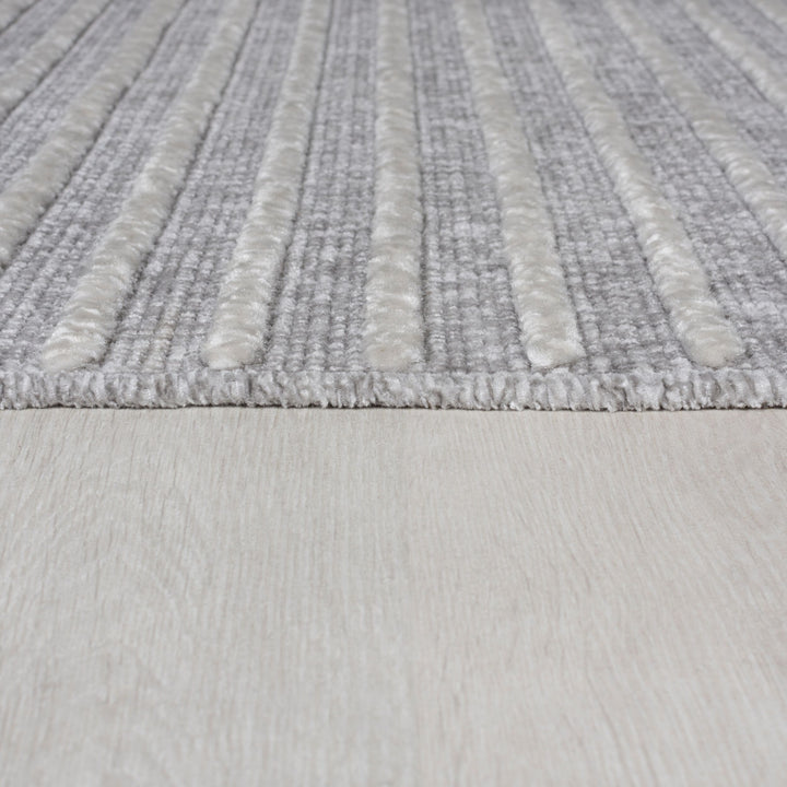 Teppich maschinenwaschbar Streifen-Design OTTER IAN - Grau 80x160 cm_Rechteckig_