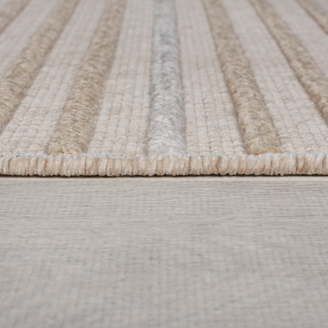 Teppich maschinenwaschbar Streifen-Design OTTER IAN - Beige 80x160 cm_Rechteckig_