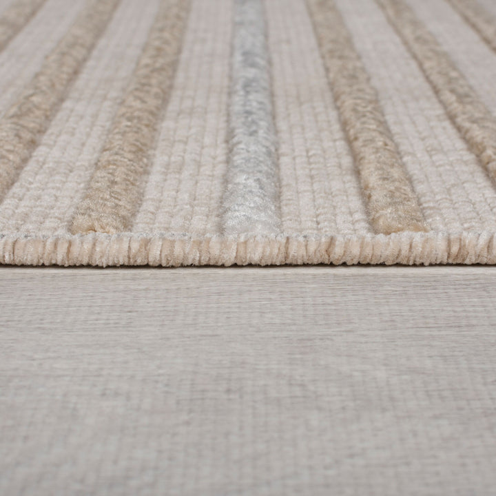 Teppich maschinenwaschbar Streifen-Design OTTER IAN - Beige 80x160 cm_Rechteckig_