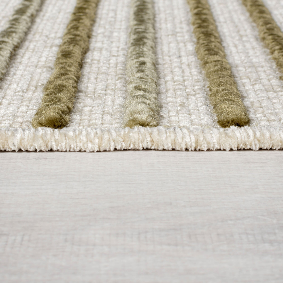 Teppich maschinenwaschbar Streifen-Design OTTER IAN - Grün 80x160 cm Rechteckig