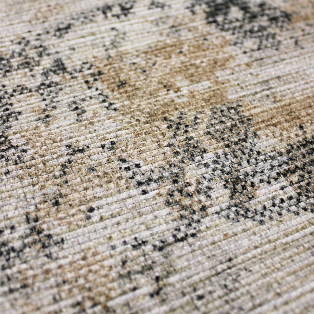 Waschbarer Teppich Abstrakt - Wohnzimmer schmutzabweisend_Gelb-Natur_Rechteckig_