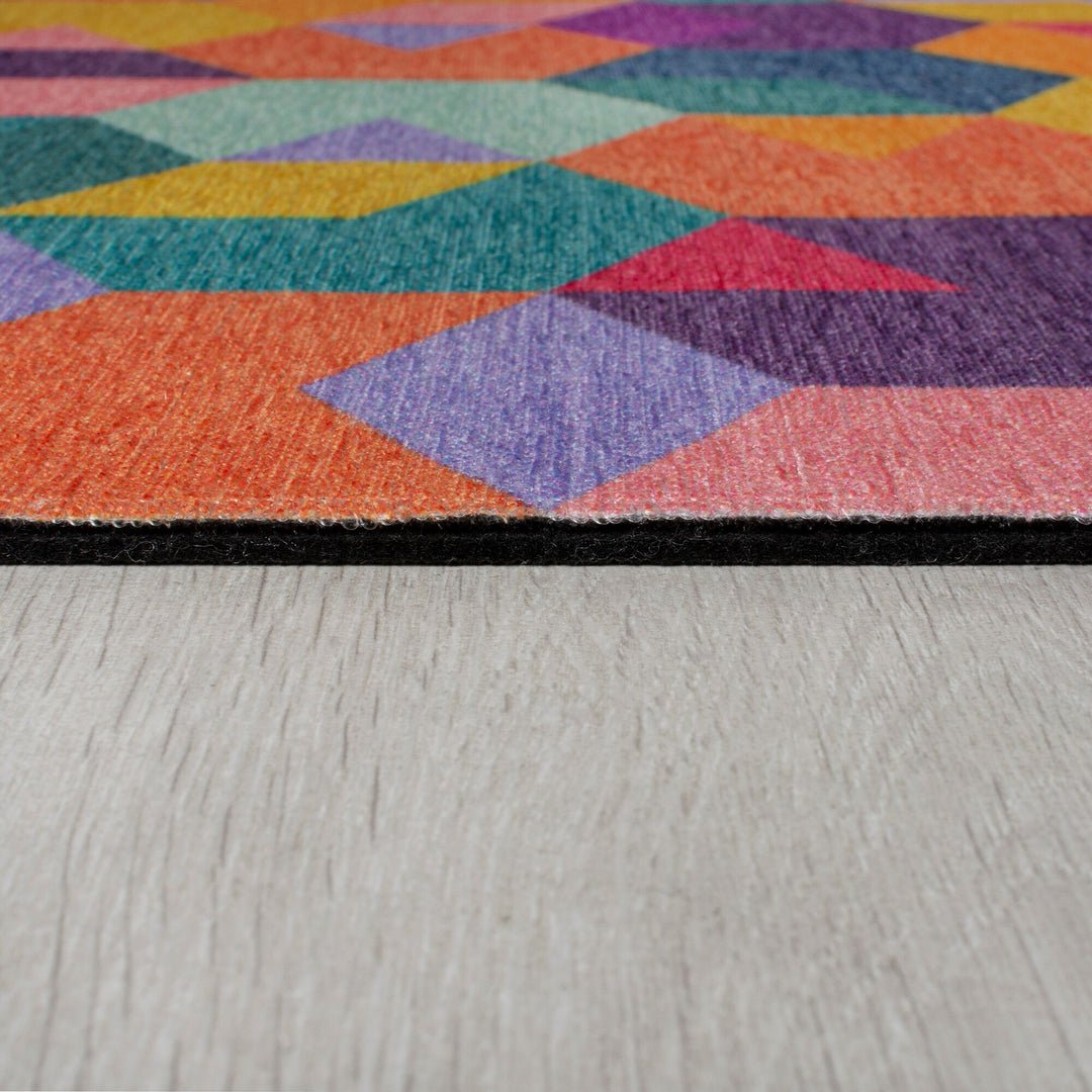 Waschbarer Teppich - Geometrisch gemustert - Rutschfest und Pflegeleicht_Rechteckig_
