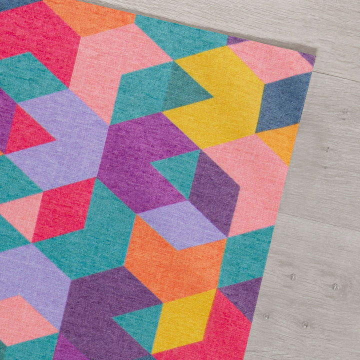 Waschbarer Teppich Hexagon Geometrisch - Wohnzimmer schmutzabweisend_Rechteckig_