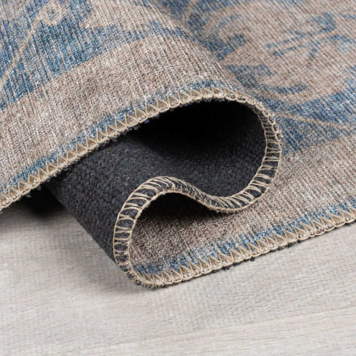 Waschbarer Teppich Vintage Floral - Orientalisch - Wohnzimmer schmutzabweisend_Läufer_