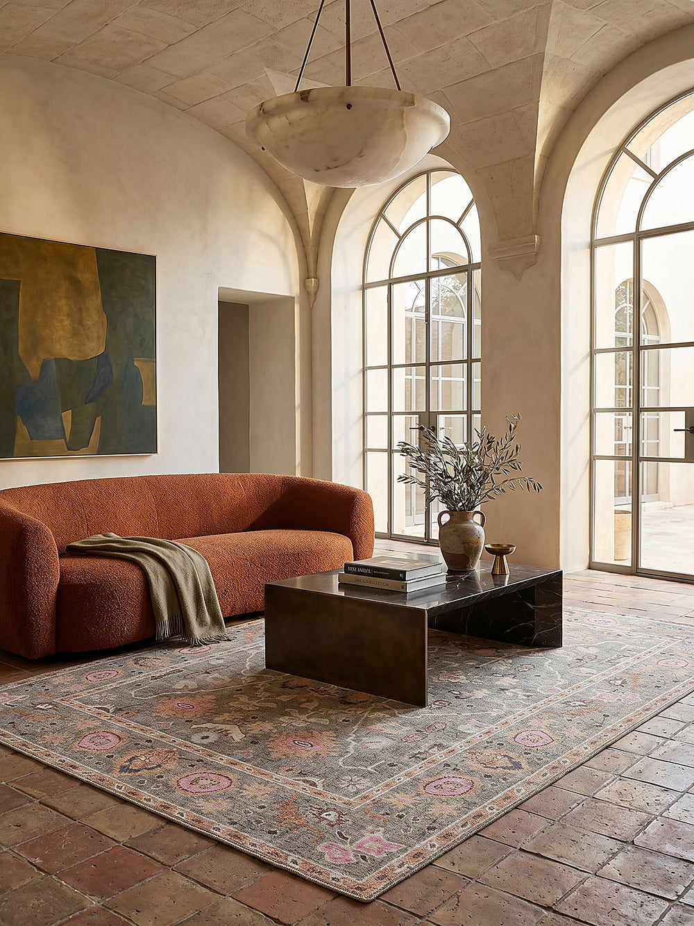 Teppich Multicolor-Rosa rechteckig Musteransicht von oben Designkollektion_