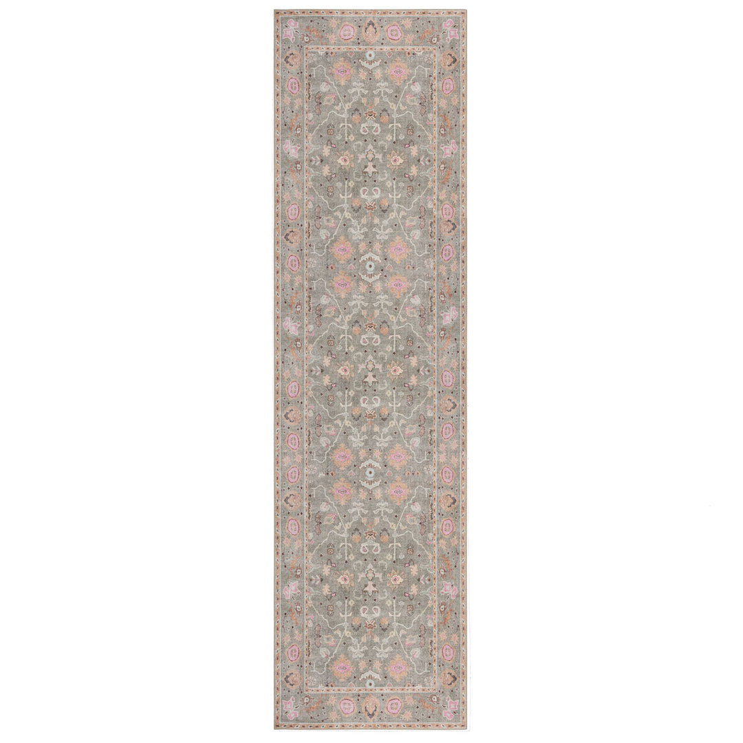 Waschbarer Teppich Floral Muster - Orientalisch - Wohnzimmer schmutzabweisend_Läufer_