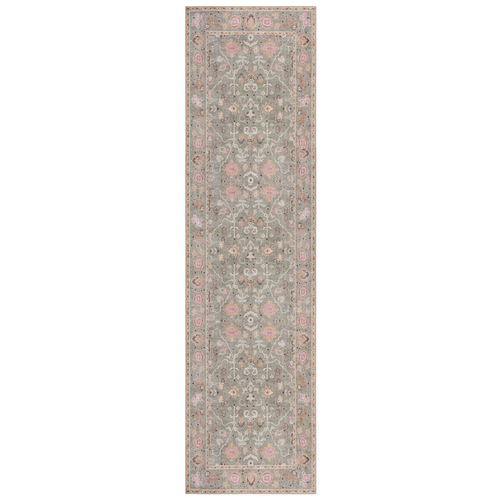 Waschbarer Teppich Floral Muster - Orientalisch - Wohnzimmer schmutzabweisend_Läufer_