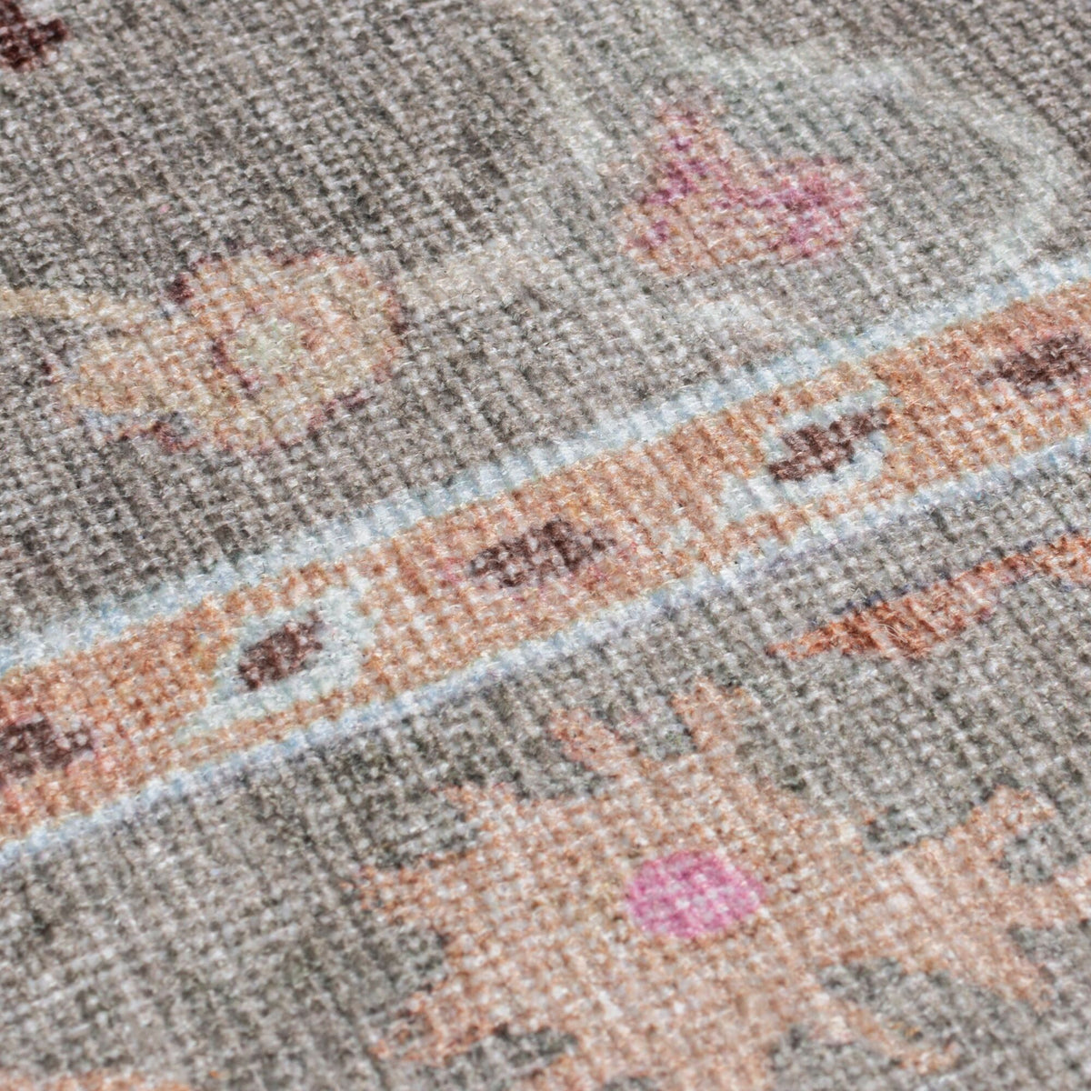 Waschbarer Teppich Floral Muster - Orientalisch - Wohnzimmer Multicolor-Rosa Läufer