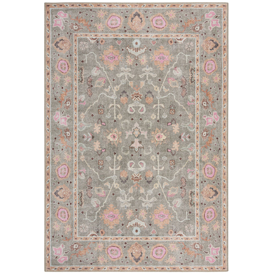 Waschbarer Teppich Floral Muster - Orientalisch - Wohnzimmer schmutzabweisend_Rechteckig_