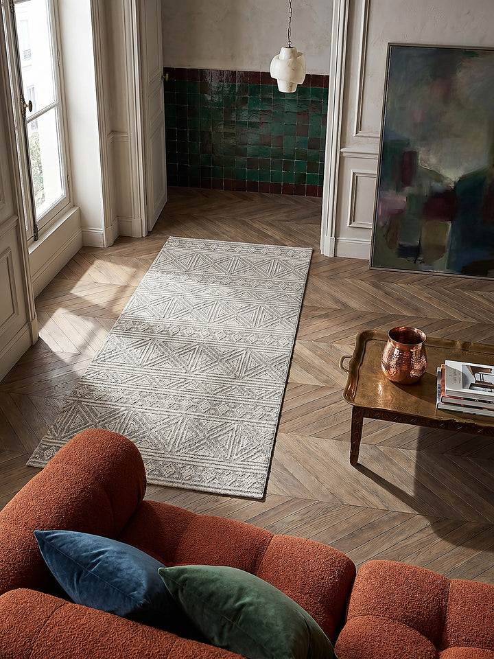 Teppich Grau rechteckig Musteransicht von oben Designkollektion_