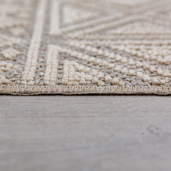 Waschbarer Teppich recycelt  - Ethno-Geometrisches Muster  - Pflegeleicht &amp;amp; Robust_Läufer_