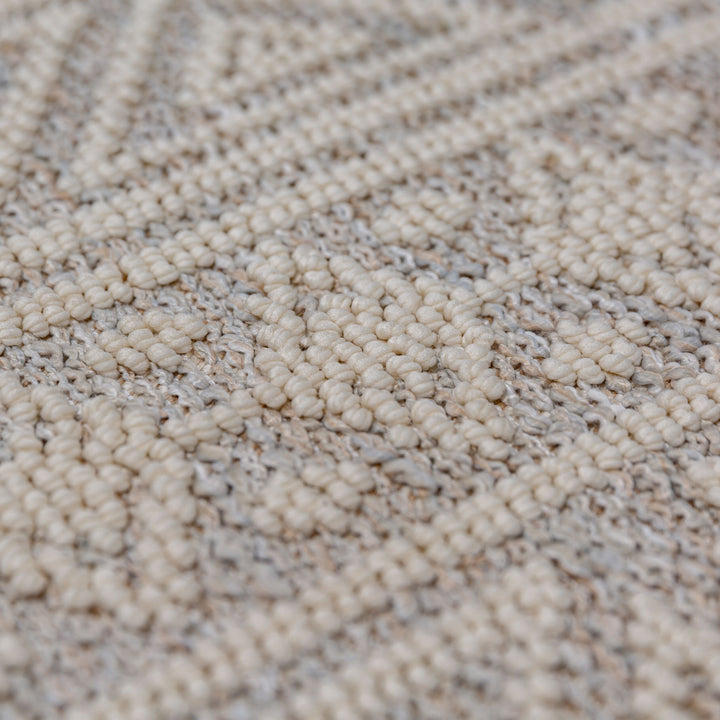 Waschbarer Teppich Ethno Geometrisch - Wohnzimmer schmutzabweisend_Grau_Läufer_