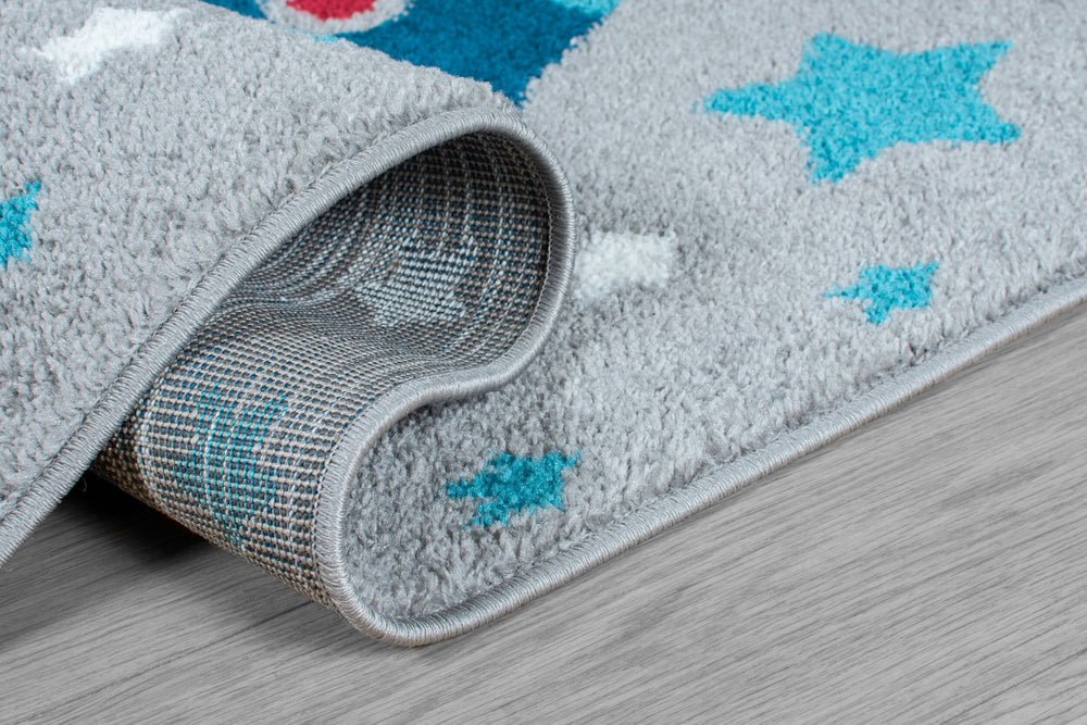 Kinderteppich Fluffy-Design - waschbar - blau GIPPING_Rechteckig_