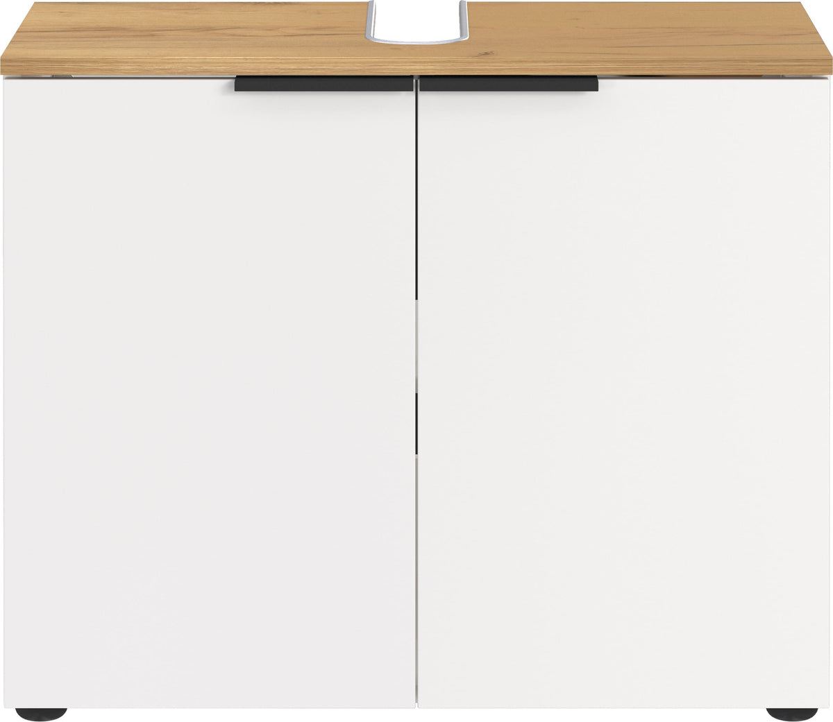 Waschbeckenunterschrank mit Siphonaussparung_ 70x34x58_ Weiß-Beige_ Made in Germany_ TAHO-Serie von Kadima Design_Größe_ 60x34x58 cm_