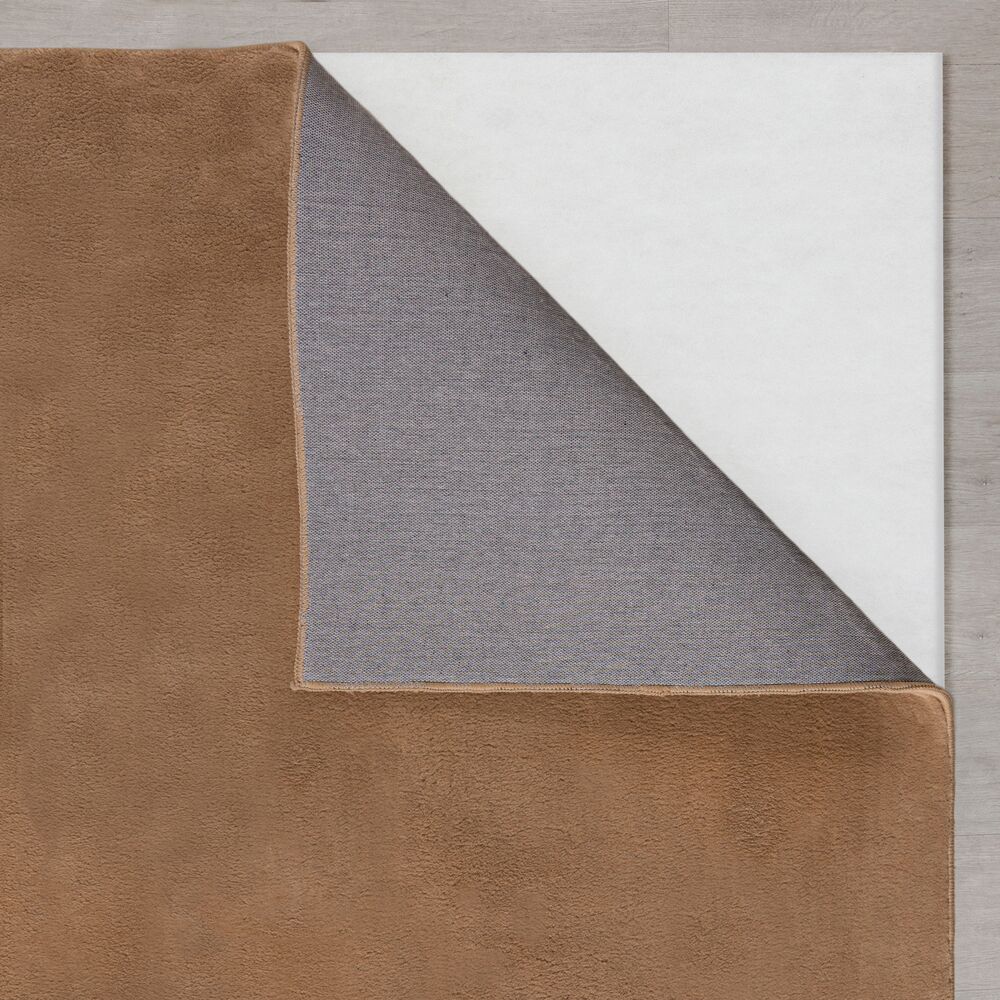 Teppich Uni-Design - kurzflor - mit Latexrücken BLITH - Braun 80x150 cm Rechteckig