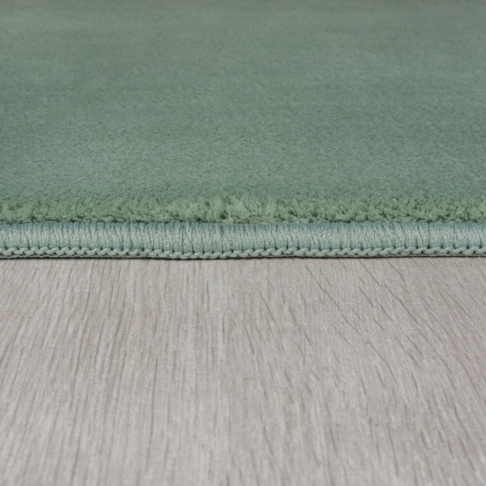 Teppich Uni-Design - kurzflor - mit Latexrücken BLITH - Grün 80x150 cm_Rechteckig_