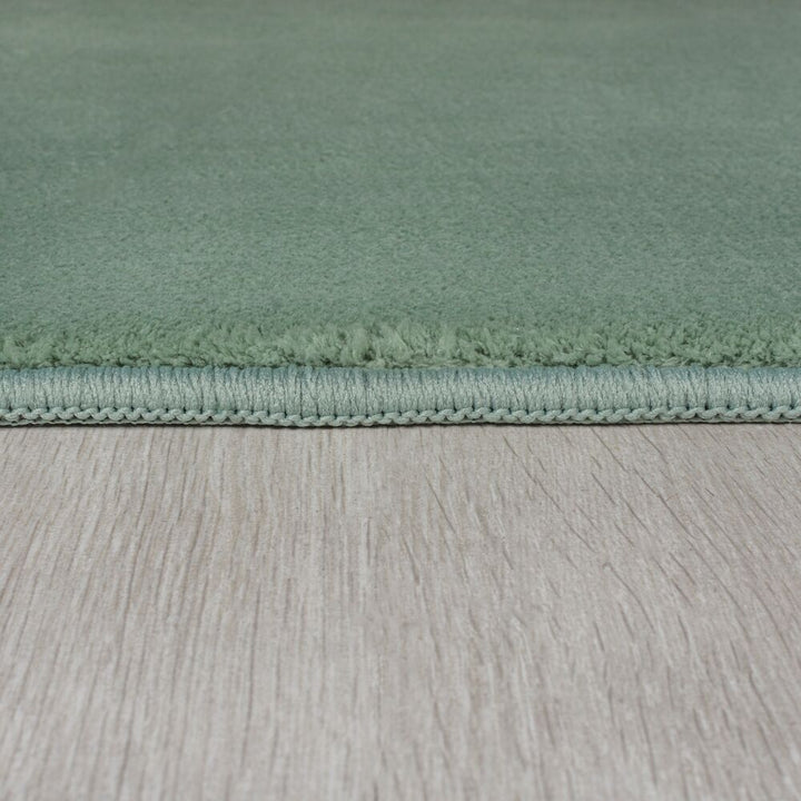Teppich Uni-Design - kurzflor - mit Latexrücken BLITH - Grün 80x150 cm_Rechteckig_