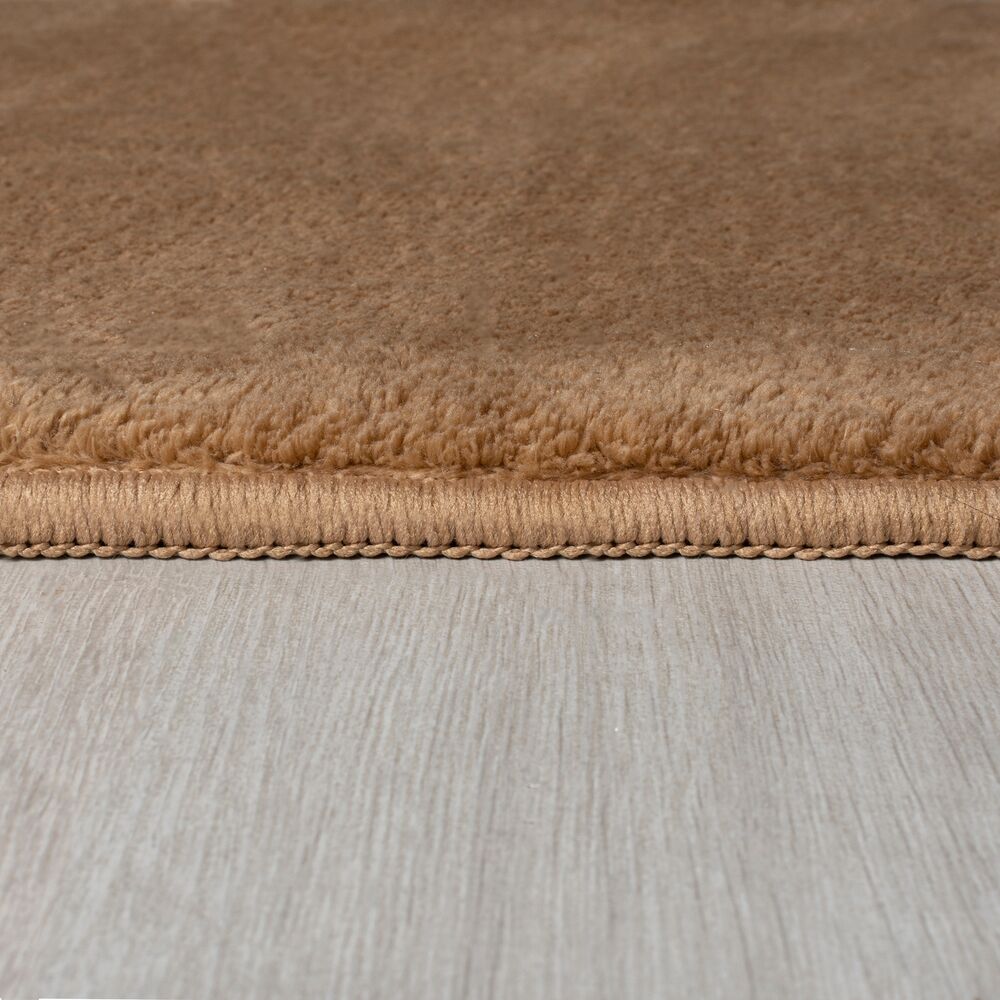 Teppich Uni-Design - kurzflor - mit Latexrücken BLITH - Braun 80x150 cm_Rechteckig_